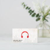 Sound Engineer Hoofdtelefoon Mixer Niveaus Grunge Visitekaartje (Staand voorkant)