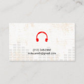 Sound Engineer Hoofdtelefoon Mixer Niveaus Grunge Visitekaartje (Achterkant)