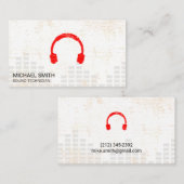 Sound Engineer Hoofdtelefoon Mixer Niveaus Grunge Visitekaartje (Voorkant / Achterkant)