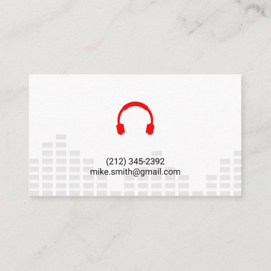 Sound Engineer Hoofdtelefoon Mixer Niveaus Vinyl Visitekaartje (Achterkant)