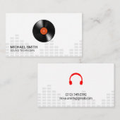 Sound Engineer Hoofdtelefoon Mixer Niveaus Vinyl Visitekaartje (Voorkant / Achterkant)