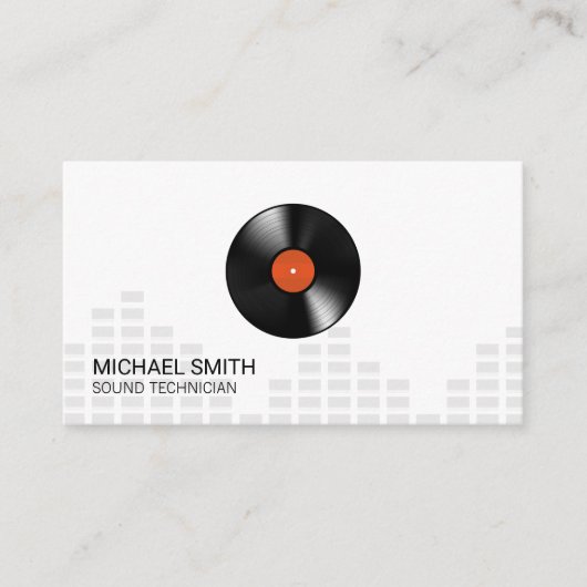 Sound Engineer Hoofdtelefoon Mixer Niveaus Vinyl Visitekaartje (Voorkant)