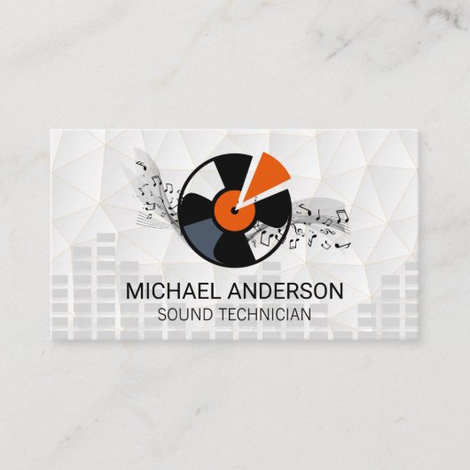 Sound Engineer | Hoofdtelefoons en vinyl Visitekaartje (Voorkant)