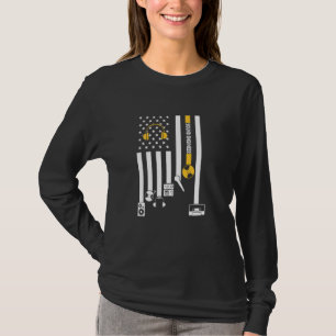 Sound Engineer Mannen Sound Guy American Flag Audi T-shirt