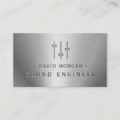 Sound Engineer Metal Business Card Visitekaartje (Voorkant)
