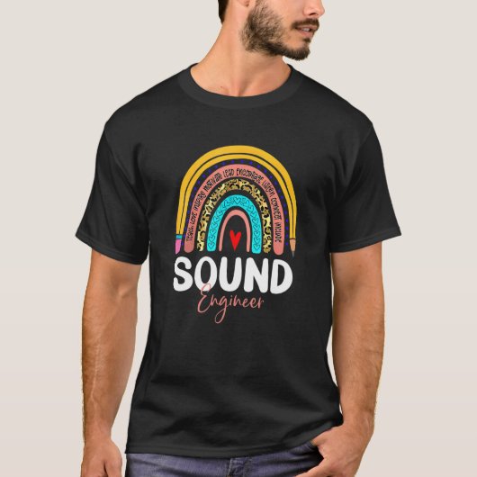 Sound Engineer Rainbow News Media Production Commu T-shirt (Voorkant)