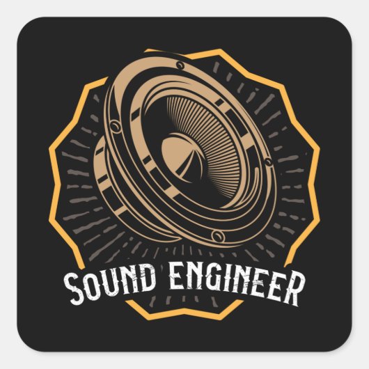 SOUND ENGINEER Sound Guy Audio Engineering Audio Vierkante Sticker (Voorkant)