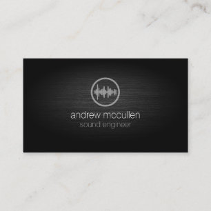 Sound Engineer Sound Wave Icon geborsteld metaal Visitekaartje