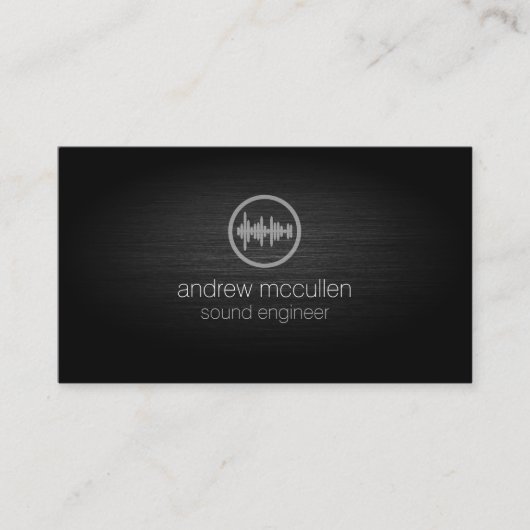 Sound Engineer Sound Wave Icon geborsteld metaal Visitekaartje (Voorkant)