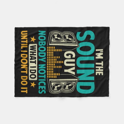 Sound Engineer Tech Husband Dad Funny Dj Disc Jock Fleece Deken (Voorkant (Horizontaal))