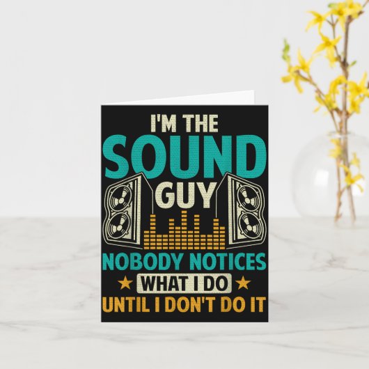 Sound Engineer Tech Husband Dad Funny Dj Disc Jock Kaart (Gele Bloem)