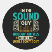 Sound Engineer Tech Husband Dad Funny Dj Disc Jock Ronde Sticker (Voorkant)