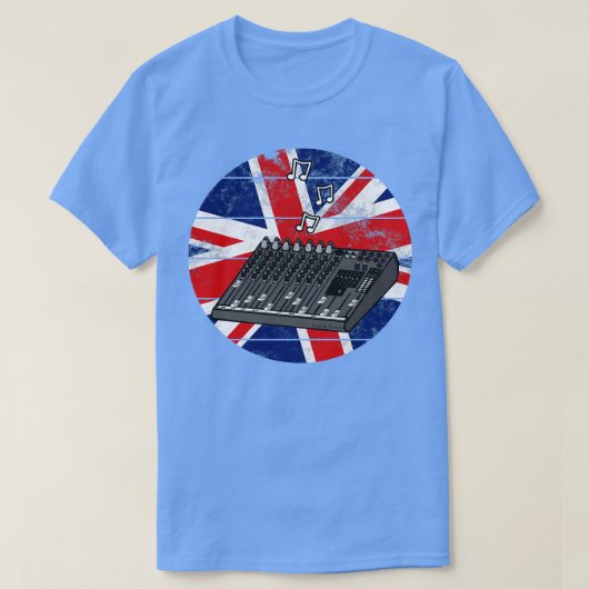 Sound Engineer UK Vlag Britse muzikant T-shirt (Design voorkant)
