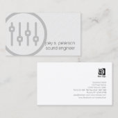 Sound Engineer Vet Volume Sliders Pictogram Muziek Visitekaartje (Voorkant / Achterkant)