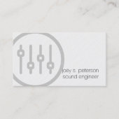 Sound Engineer Vet Volume Sliders Pictogram Muziek Visitekaartje (Voorkant)