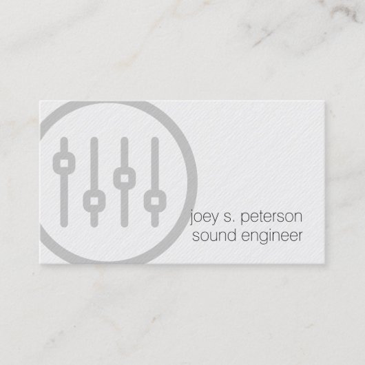 Sound Engineer Vet Volume Sliders Pictogram Muziek Visitekaartje (Voorkant)