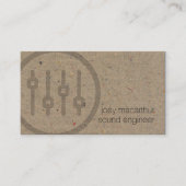 Sound Engineer Vet Volume Sliders Pictogram Muziek Visitekaartje (Voorkant)