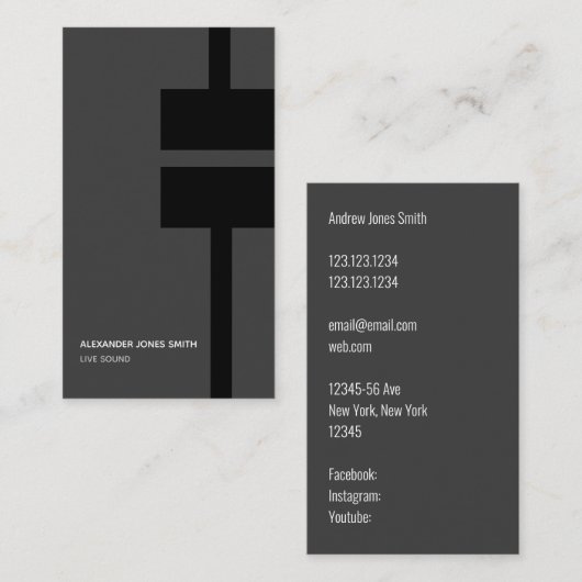 Sound Engineer Visitekaartje (Voorkant / Achterkant)