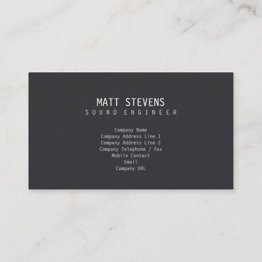 Sound Engineer Visitekaartje luidsprekers (Achterkant)