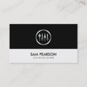 Sound Engineer Volume Sliders Icon Visitekaartje (Voorkant)