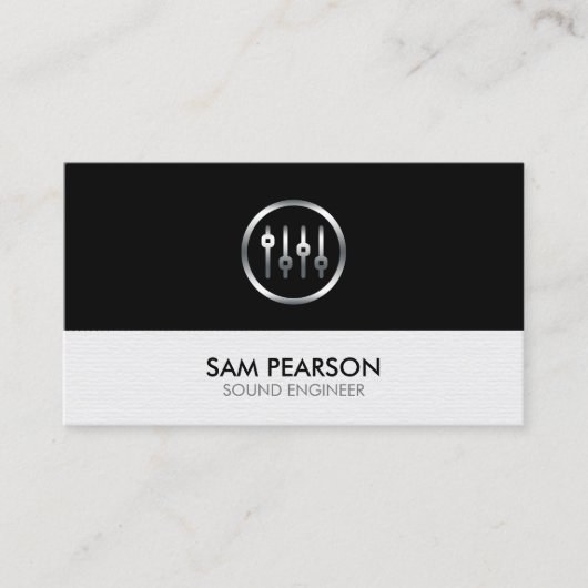 Sound Engineer Volume Sliders Icon Visitekaartje (Voorkant)