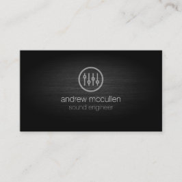Sound Engineer Volume Sliders Pictogram Geborsteld Visitekaartje