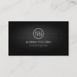 Sound Engineer Volume Sliders Pictogram Geborsteld Visitekaartje