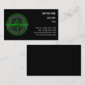 Sound Green Dark Round-bedrijfskaartsjabloon Visitekaartje (Voorkant / Achterkant)