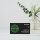 Sound Green Dark Round-bedrijfskaartsjabloon Visitekaartje (Staand voorkant)
