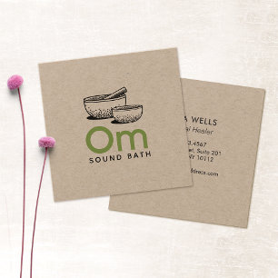 Sound Healing Tibetian Singing Bowls Vierkante Visitekaartjes