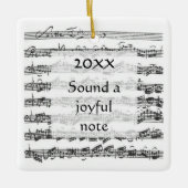 Sound Joyful Note Bach Suite Custom Text Keramisch Ornament (Voorkant)