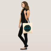 Sound Light Blue Dark Round budgettaire canvas tas (Voorkant (model))