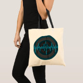 Sound Light Blue Dark Round budgettaire canvas tas (Voorkant (product))