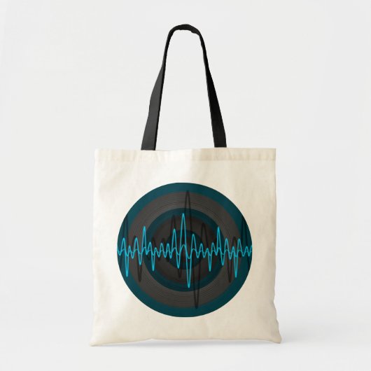 Sound Light Blue Dark Round budgettaire canvas tas (Voorkant)