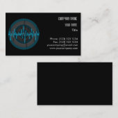 Sound Light Blue Dark Round-sjabloon voor visiteka Visitekaartje (Voorkant / Achterkant)