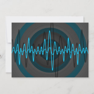 Sound Light Blue Dark-uitnodiging Kaart