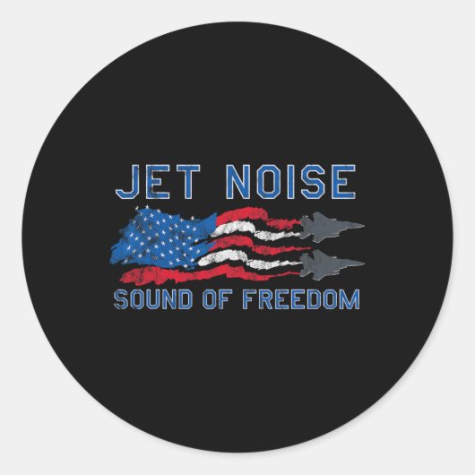 Sound of Freedom Jet Noise American US Flag Ronde Sticker (Voorkant)