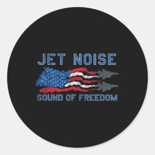 Sound of Freedom Jet Noise American US Flag Ronde Sticker