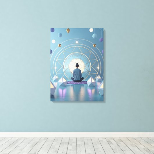 Sound of Silence Meditative Abstract Canvas Afdruk (Insitu (Houten vloer))