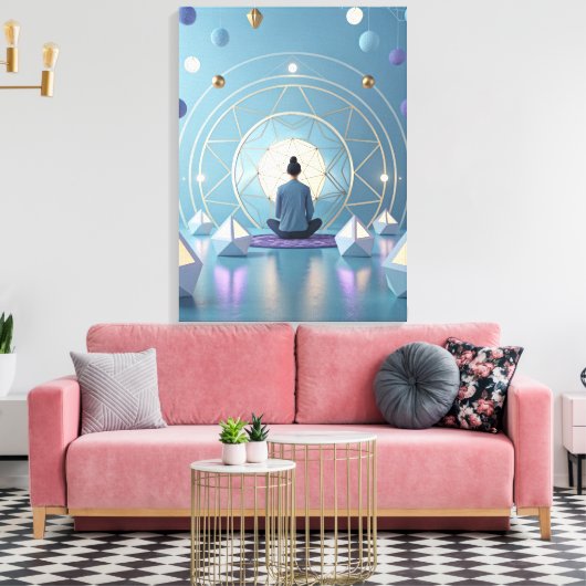 Sound of Silence Meditative Abstract Canvas Afdruk (Insitu (Woonkamer))