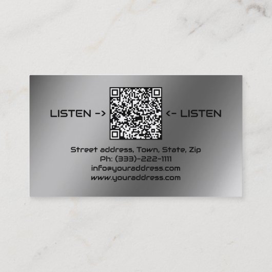 Sound Systems Grey Metal Gradient Visitekaartje (Achterkant)