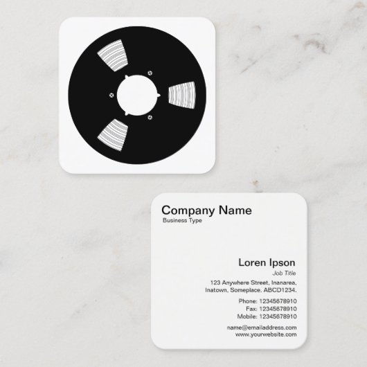 Sound Tape Spool 02 Vierkante Visitekaartje (Voorkant / Achterkant)