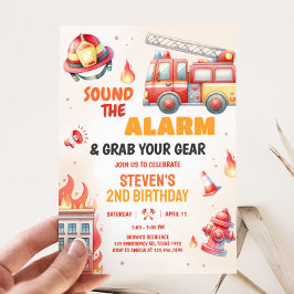 Sound the Alarm Fire Truck Baby Shower Kaart
