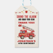 Sound the Alarm! Firefighter Birthday Boy Party Cadeaulabel (Voorkant)