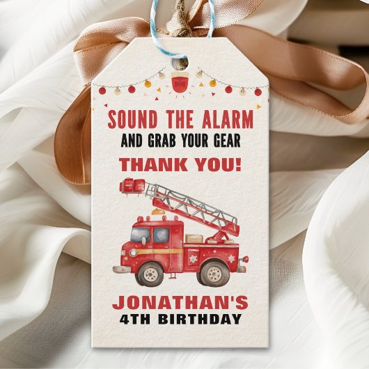 Sound the Alarm! Firefighter Birthday Boy Party Cadeaulabel