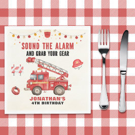Sound the Alarm! Firefighter Birthday Boy Party Servet