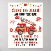 Sound the Alarm! Firefighter Birthday Boy  Poster (Voorkant)