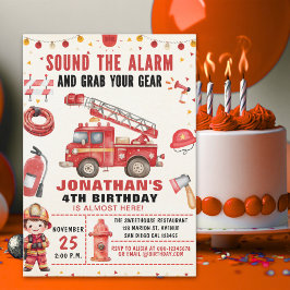 Sound the Alarm! Firefighter Birthday for Boys Kaart