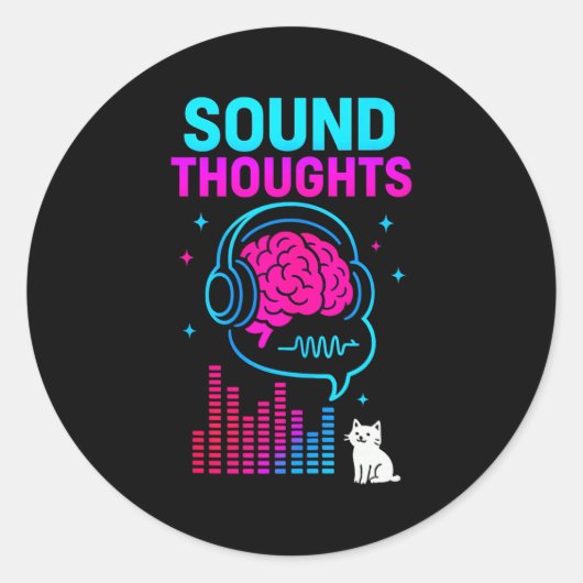 Sound Thoughts Stoic Philosophy Minimalist Slogan  Ronde Sticker (Voorkant)
