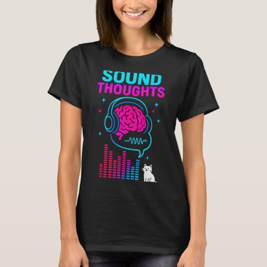 Sound Thoughts Stoic Philosophy Minimalist Slogan  T-shirt (Voorkant)